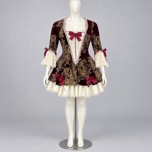 Charades brand Sexy LACEY Baroque-style maroon Adult XS Halloween Costume 4pc